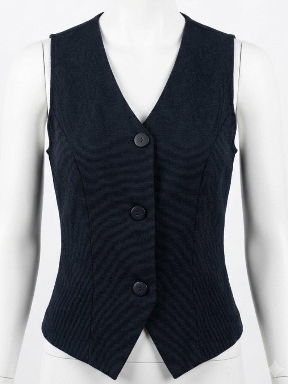 Alyn Paige Vintage Black Button-Down Vest | Tailored Suit Vest | Size Small